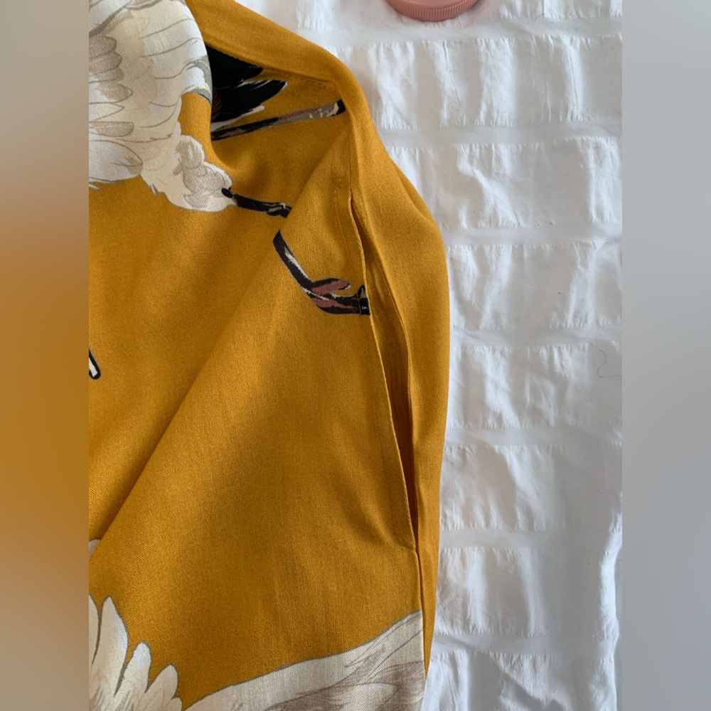 NWT ARATTA Mustard Cranes of Heaven Maxi Dress - Picture 11 of 16